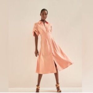 Veronica Beard Peach Midi Dress